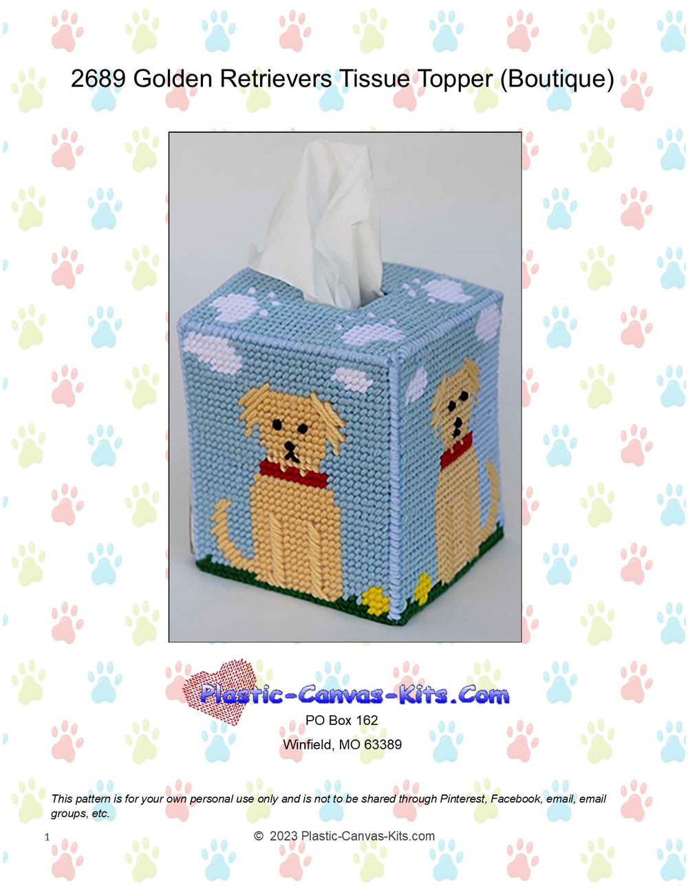 Golden Retriever Boutique Tissue Topper