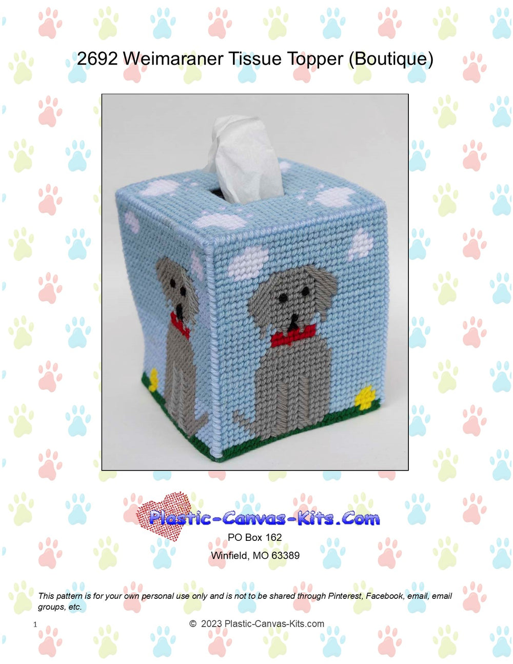 Weimaraner Boutique Tissue Topper