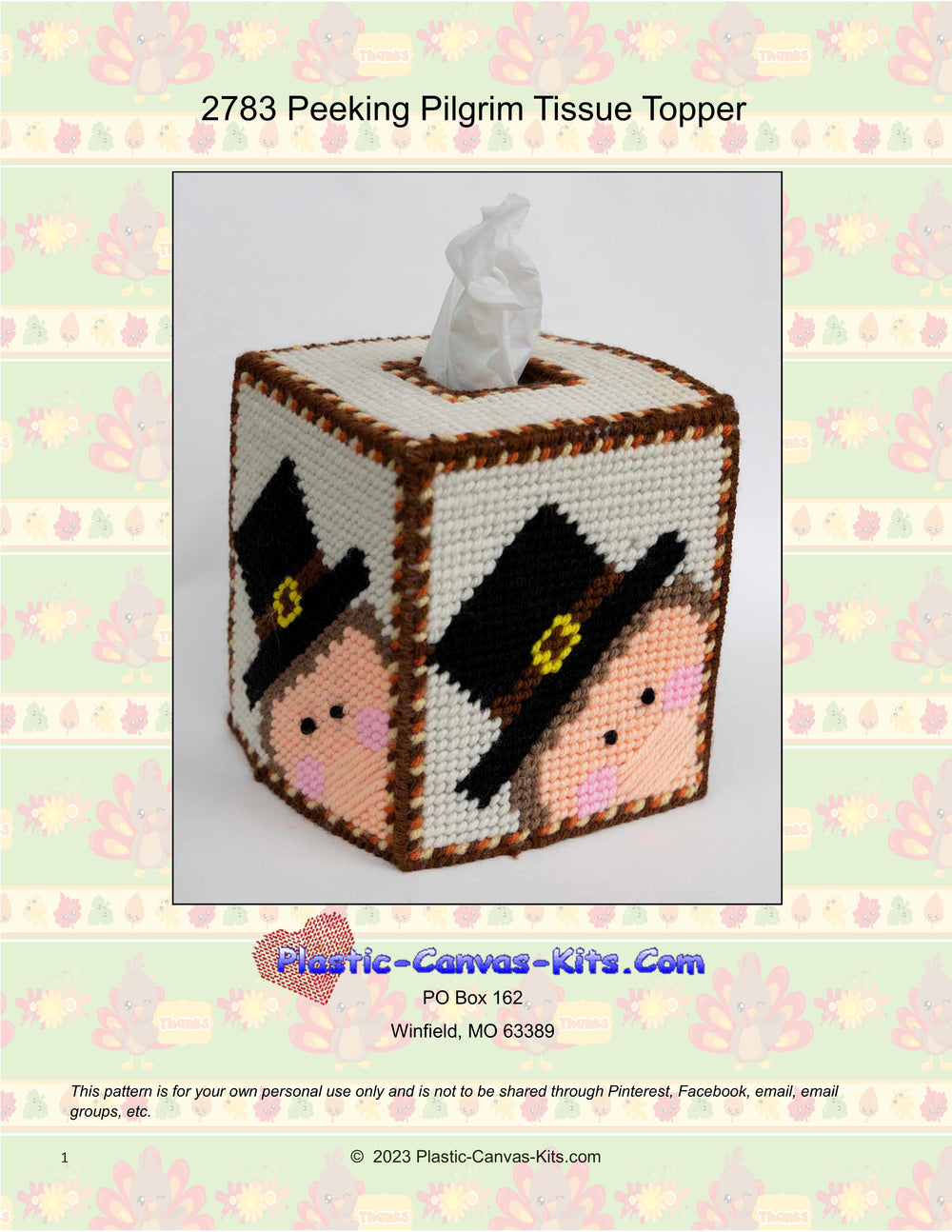 Peeking Pilgrim Tissue Topper