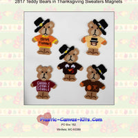 Teddy Bears in Thanksgiving Sweaters Magnets