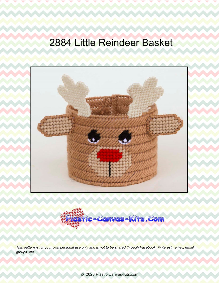 Little Reindeer Basket| Plastic-Canvas-Kits.com