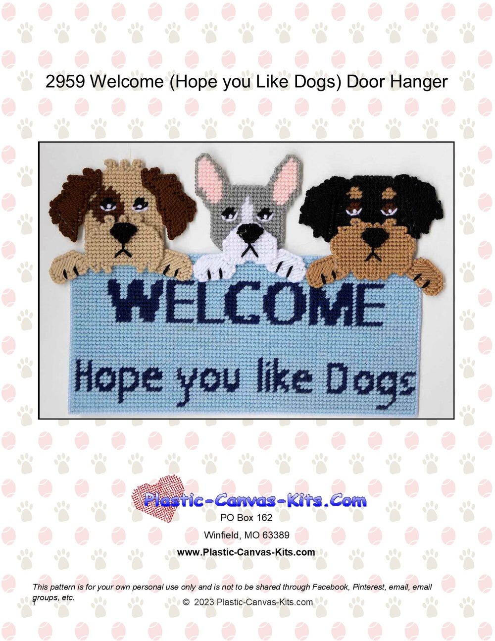 Welcome (Hope You Like Dogs) Door Hanger