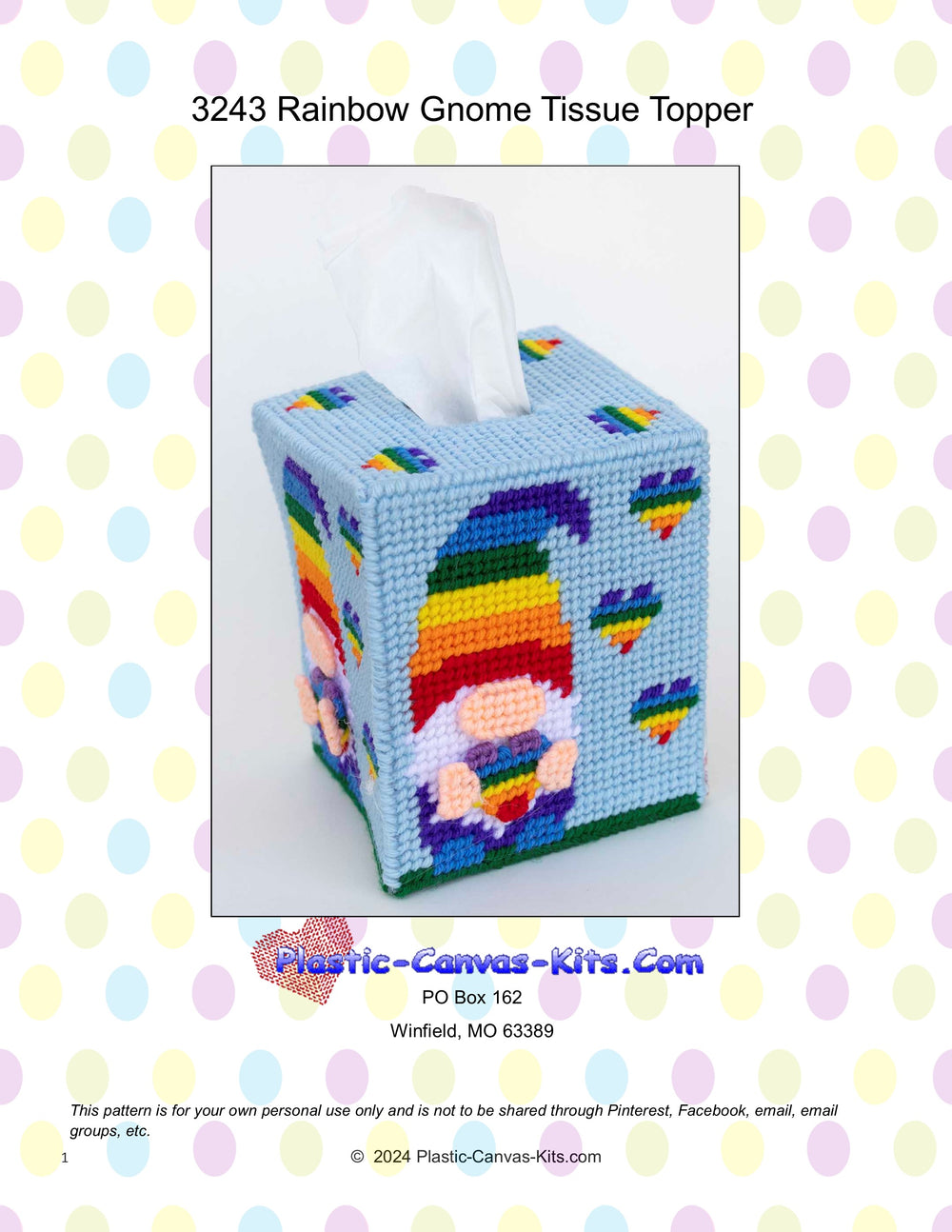 Rainbow Gnome Tissue Topper