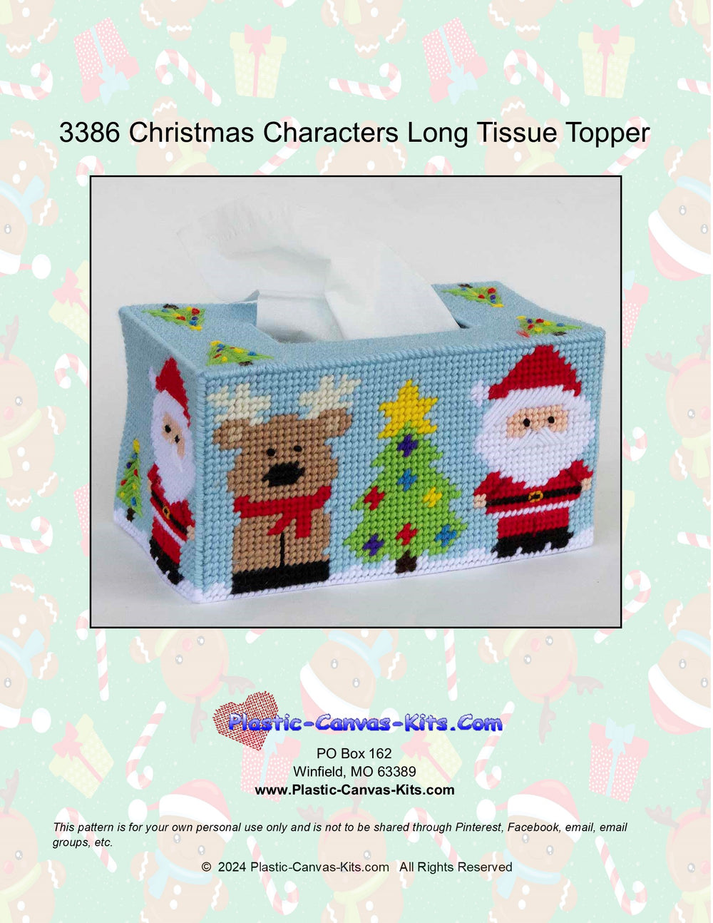 Christmas Characters Long Tissue Topper