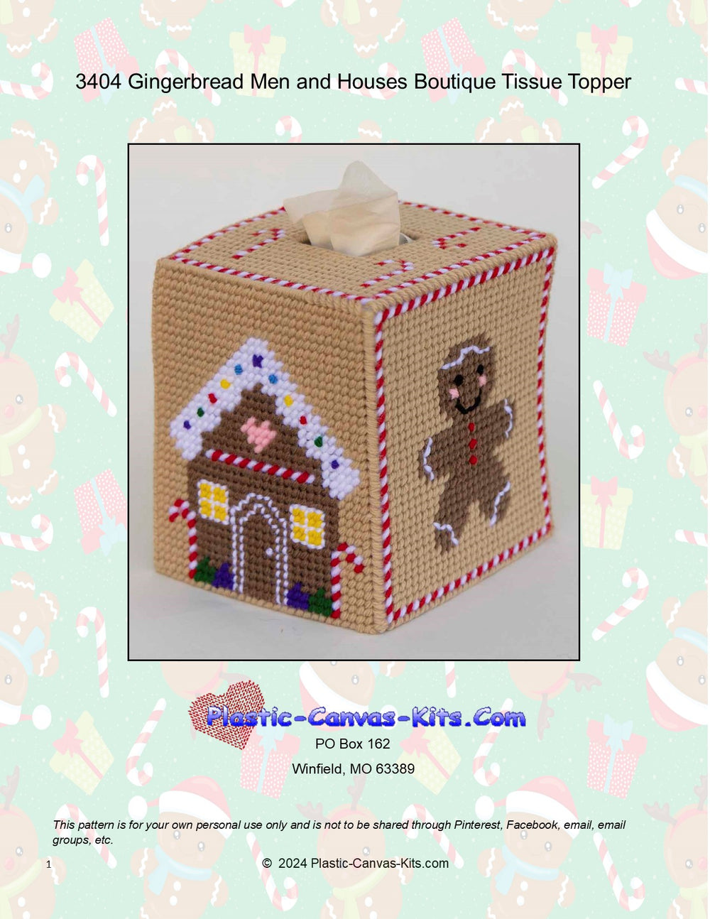 Gingerbread Men and Houses Boutique Tissue Topper