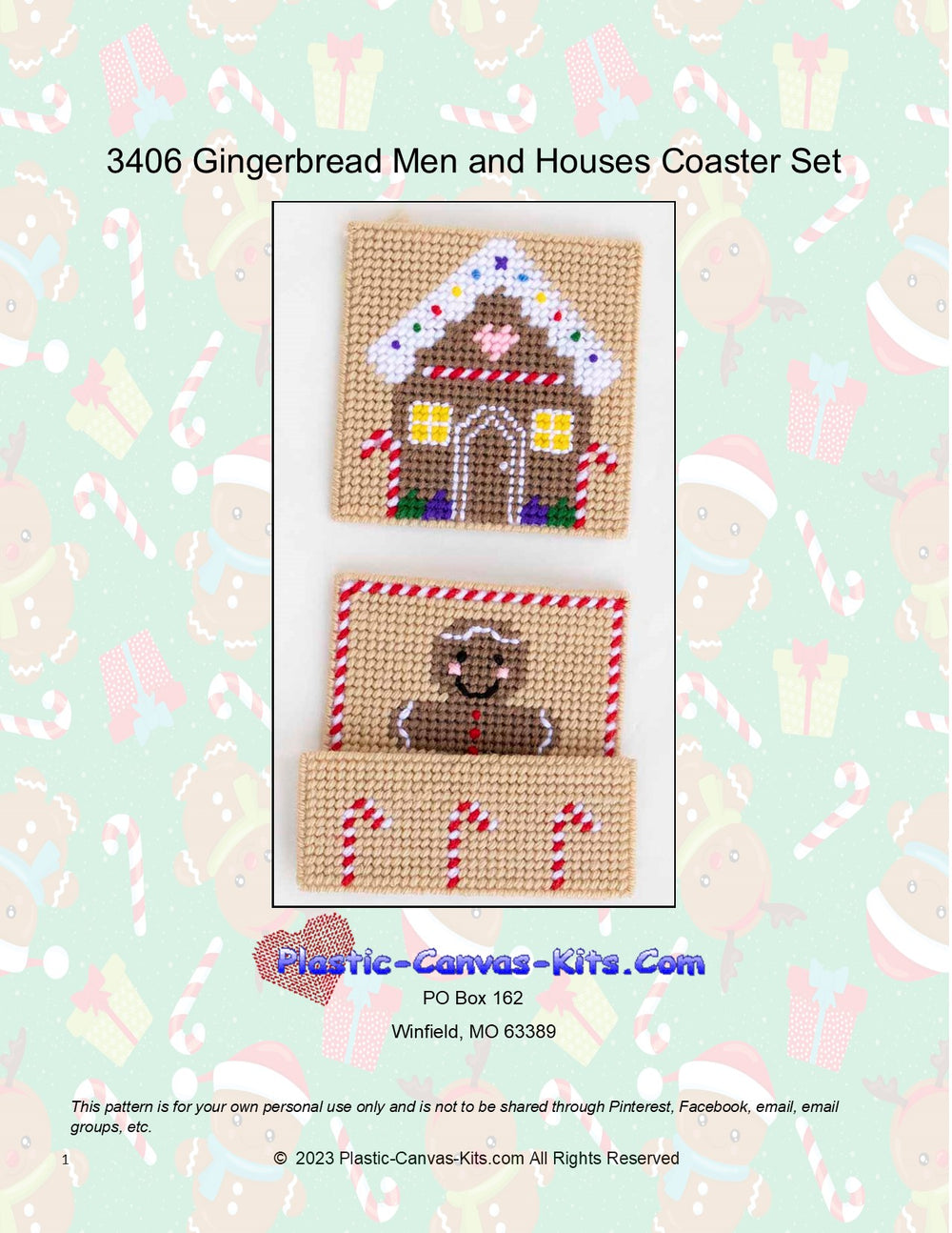 Gingerbread Men and Houses Coaster Set