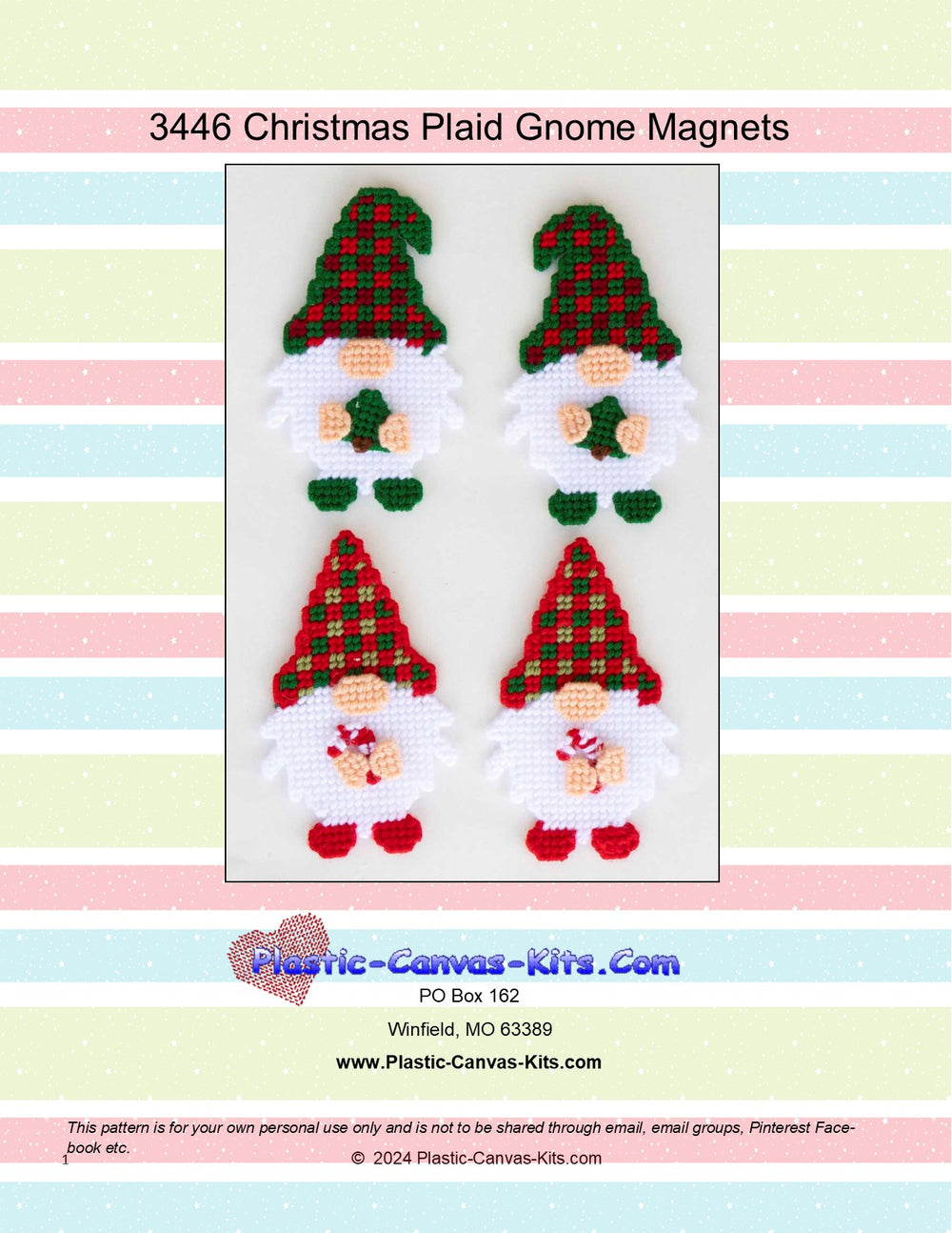 Christmas Plaid Gnome Magnets