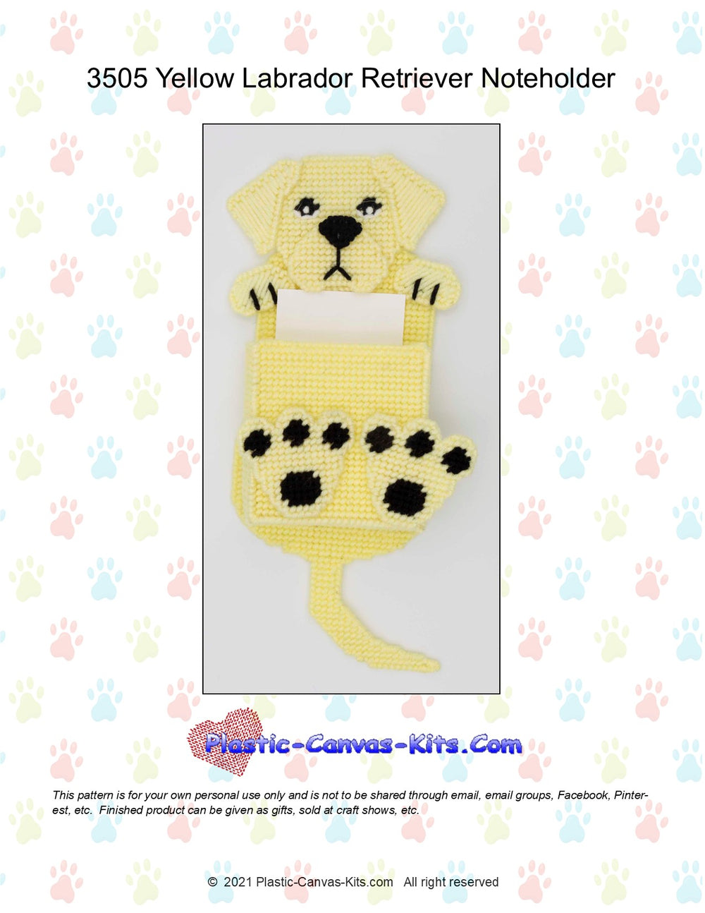 Yellow Labrador Retriever Note Holder