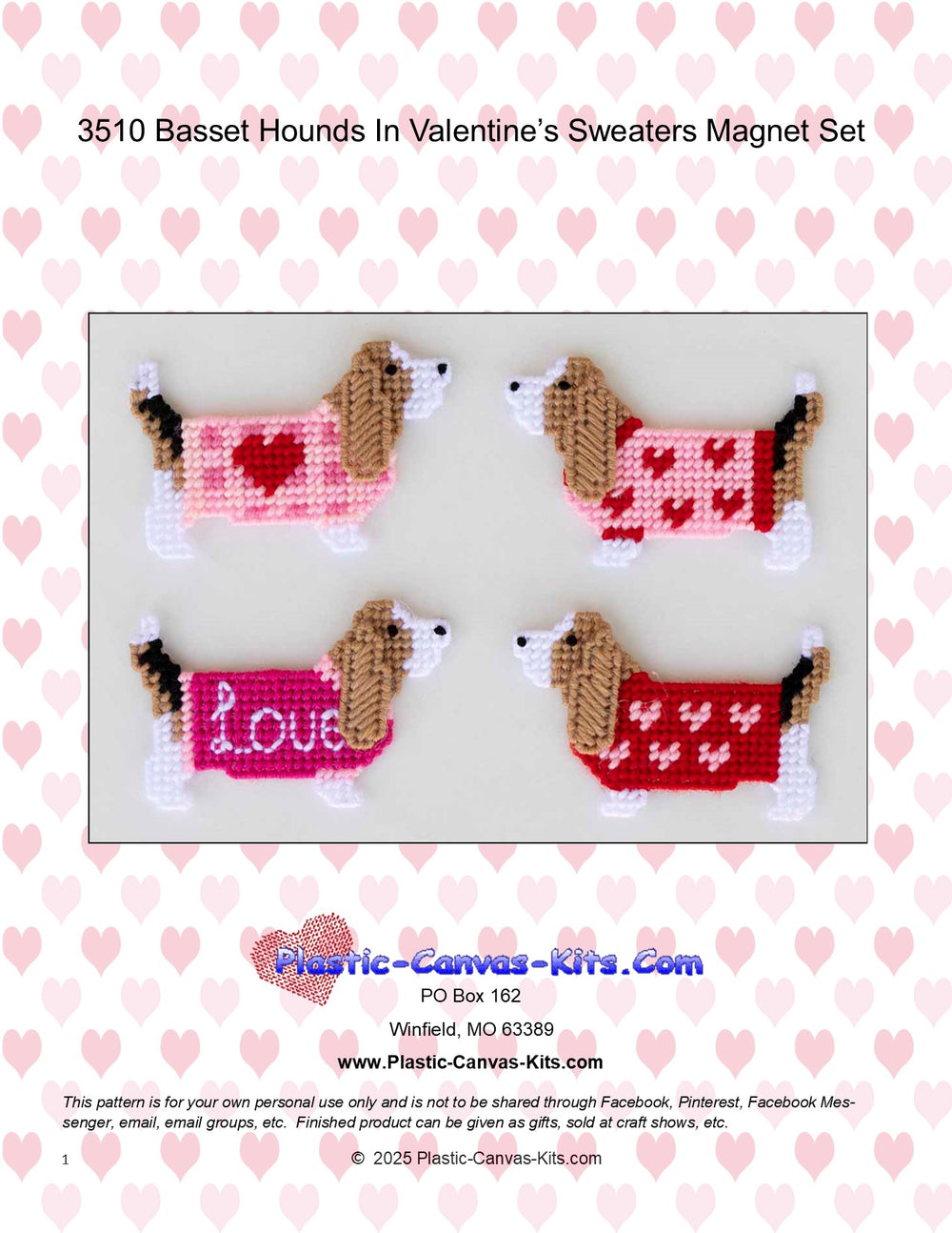 Basset Hounds in Valentine's Day Sweaters