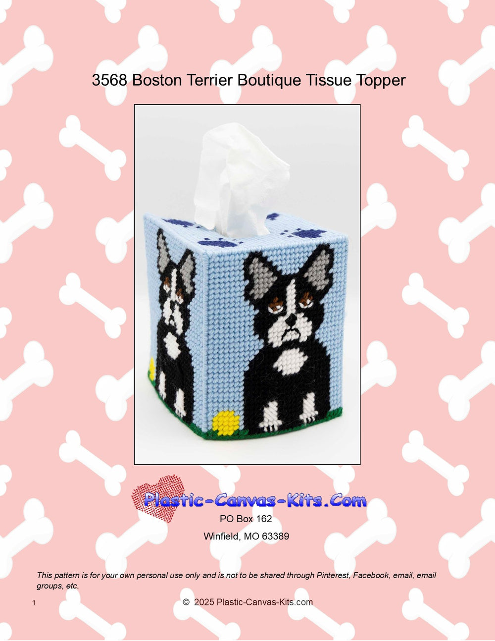 Boston Terrier Boutique Tissue Topper