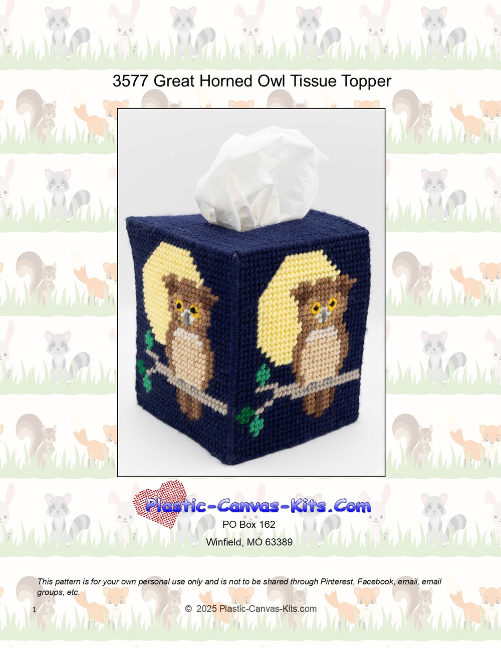 Great Horned Owl Tissue Topper