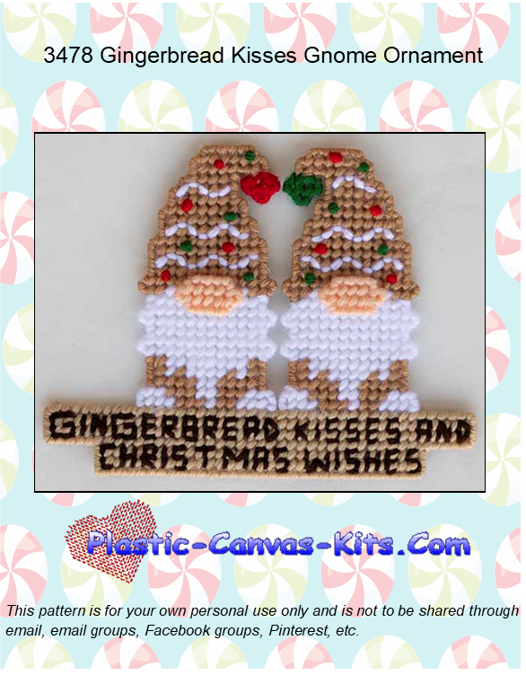 Gingerbread Kisses Gnome Ornament