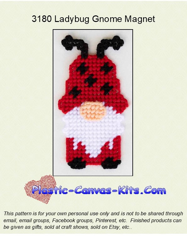 Ladybug Gnome Magnet