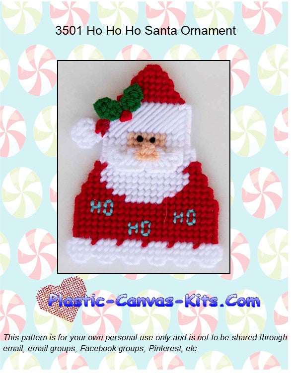 HO HO HO Santa Ornament