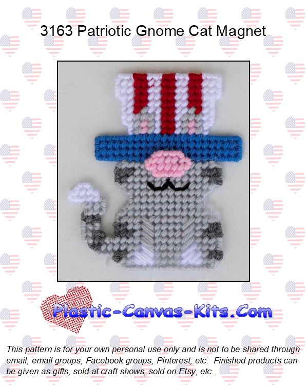 Patriotic Gnome Cat Magnet