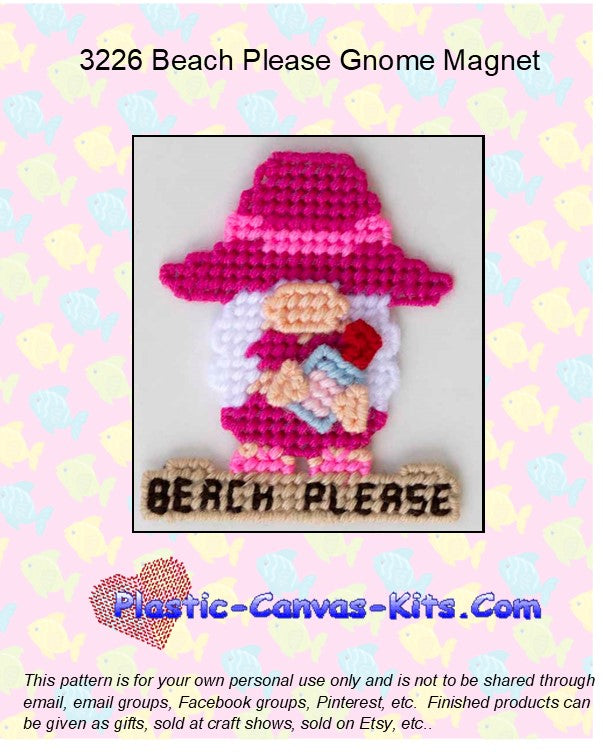 Beach Please Gnome Magnet