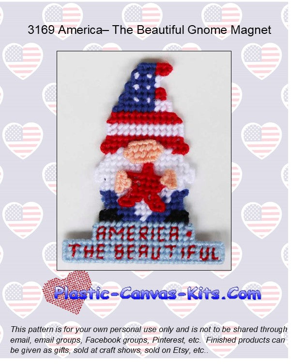 America-The Beautiful Gnome Magnet