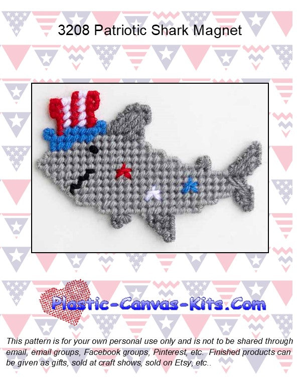 Patriotic Shark Magnet