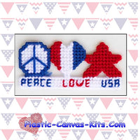 Peace, Love, USA Magnet