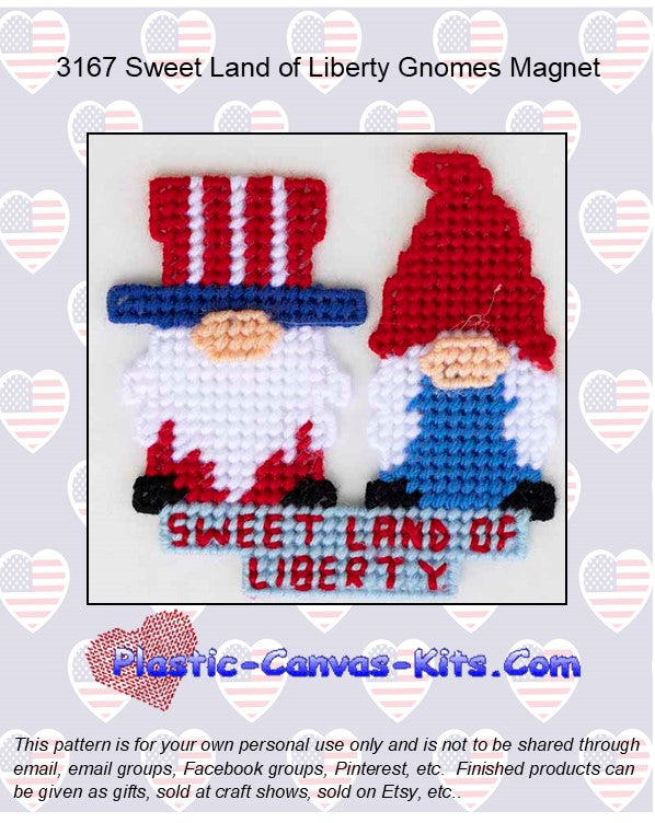 Sweet Land of Liberty Gnomes Magnet