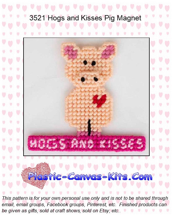 Hogs and Kisses Pig Magnet