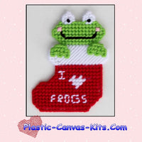 I Love Frogs Stocking Christmas Ornament