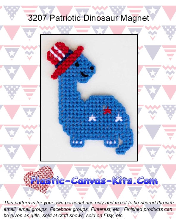 Patriotic Dinosaur Magnet