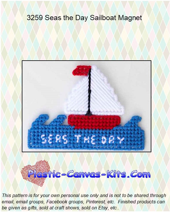 Seas the Day Sailboat Magnet