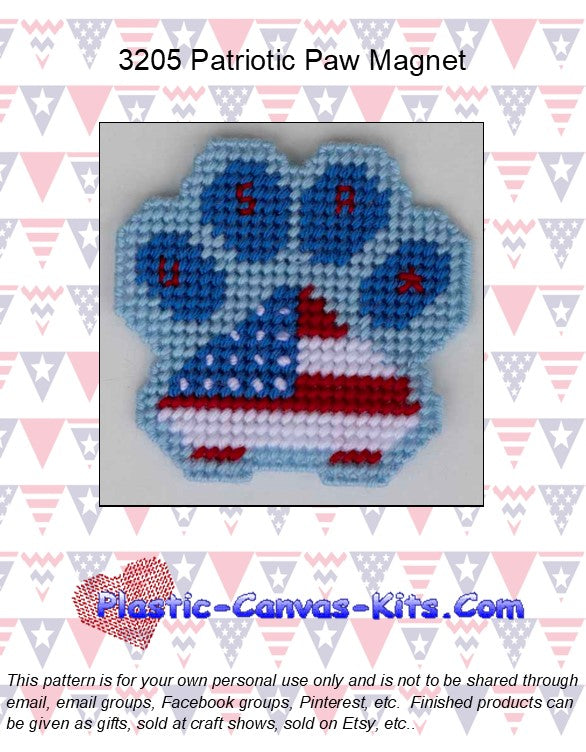 Patriotic Paw Magnet