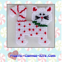 Red and White Cat Ornament