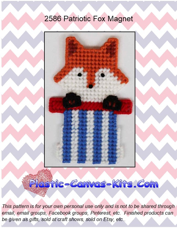 Patriotic Fox Magnet