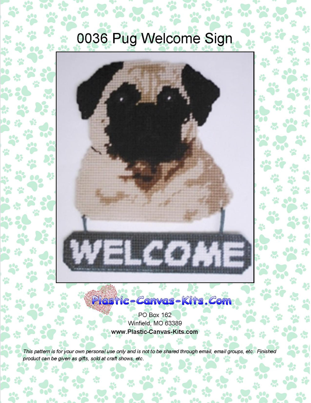 Pug Welcome Sign