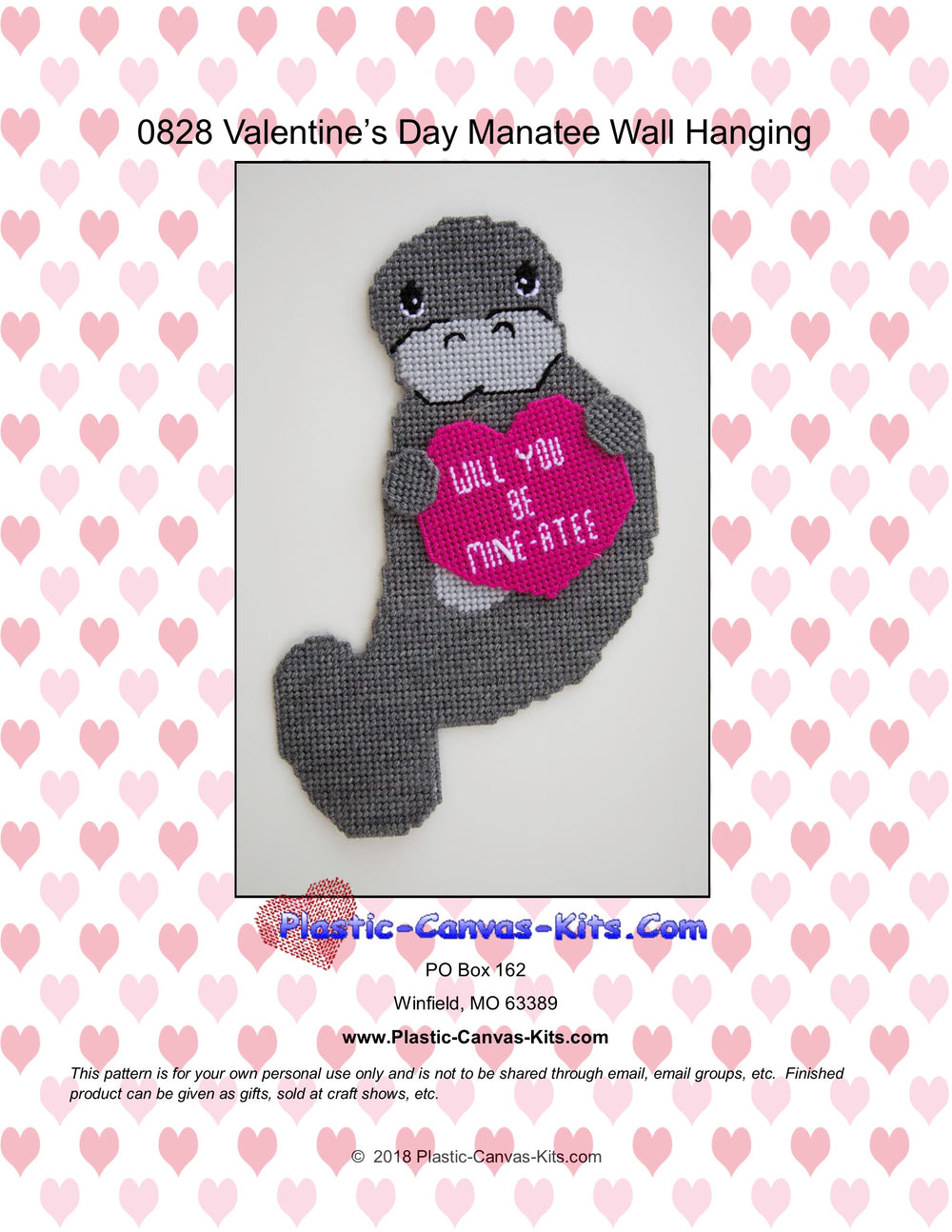 Valentine's Day Manatee Wall Hanging