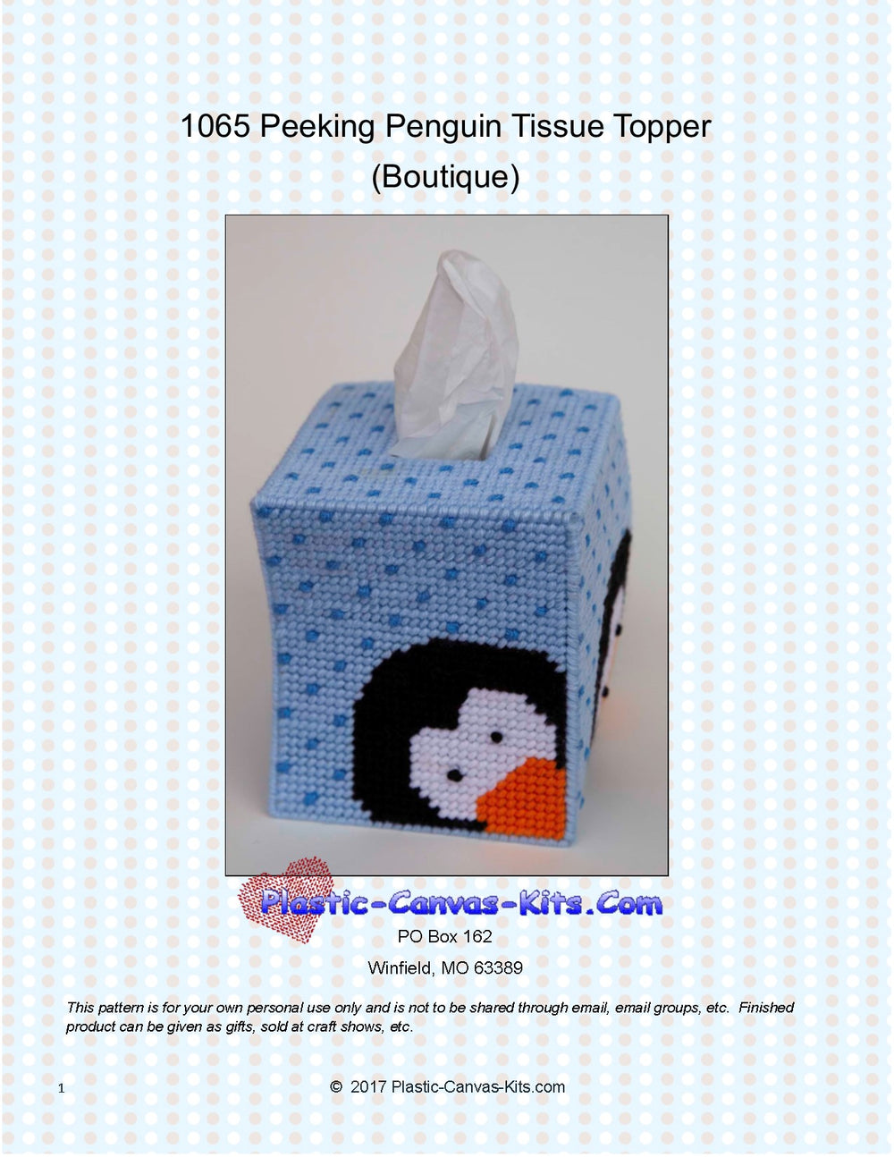 Peeking Penguin Tissue Topper