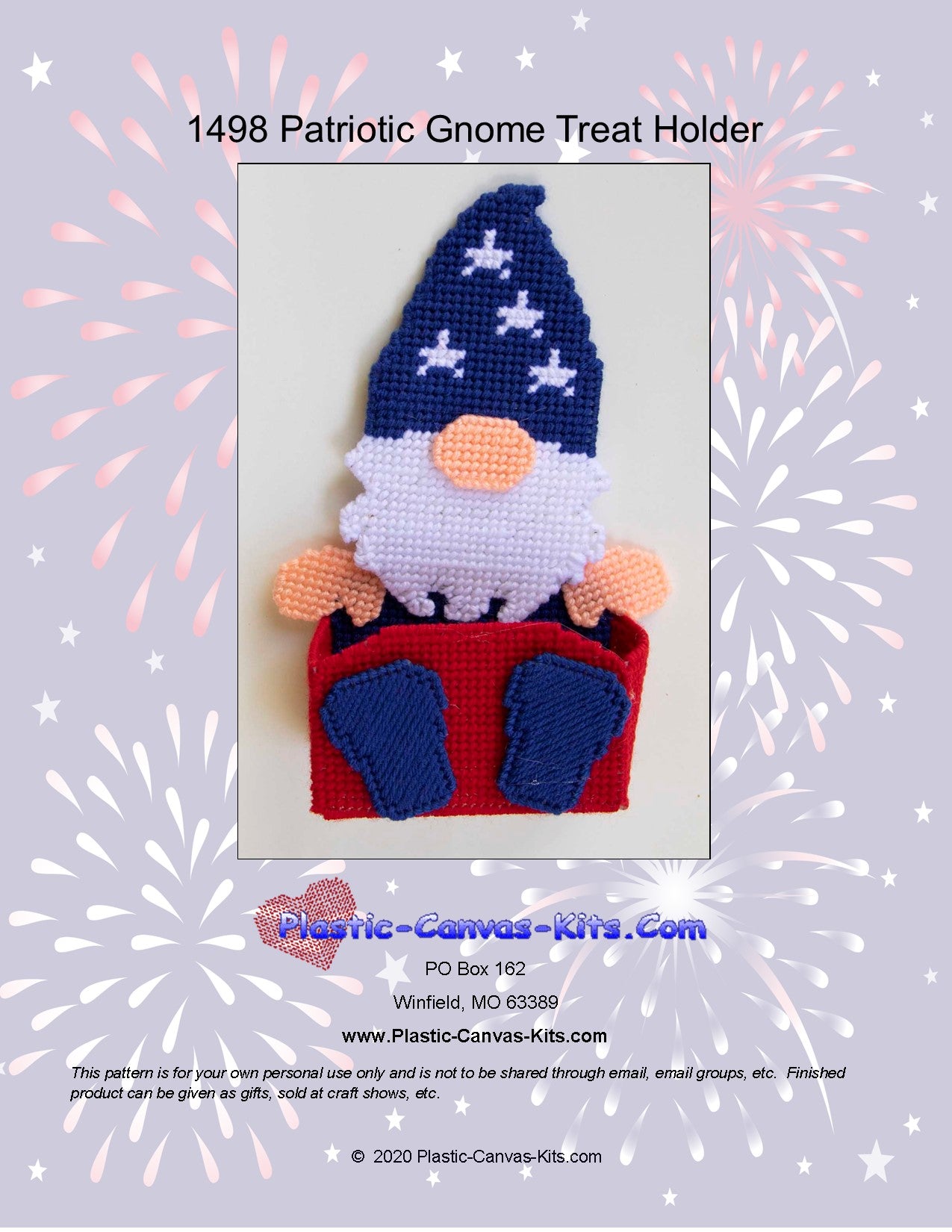 Patriotic Eagle Treat Holder-Plastic Canvas Pattern or Kit